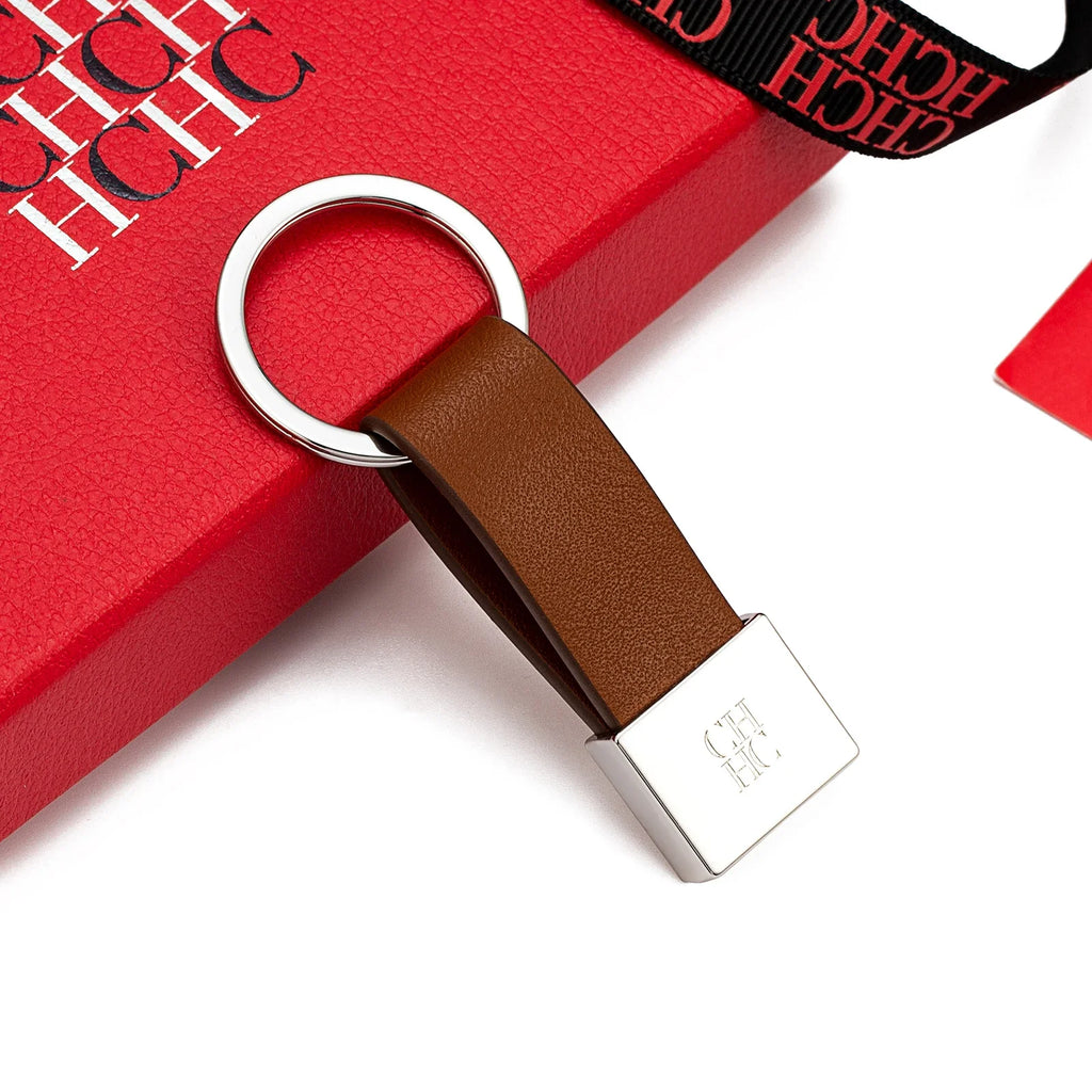 CH Leather Keychain Fashionable Simple Unique Printed Design Fashion Keychain Gifts Jewelry Niche High-end Luggage Accessories