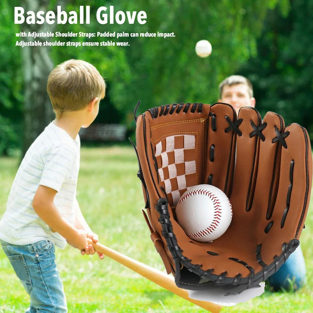 Baseball Softball Catcher Glove, Left Hand Outdoor Training Equipment, Suitable for Kids, Teenagers and Adult Players