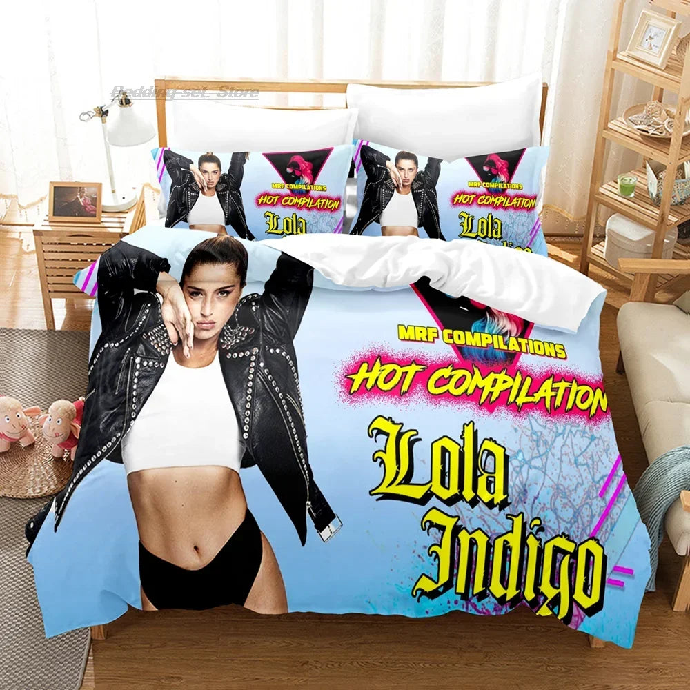 Lola Indigo Bedding Set Single Twin Full Queen King Size Bed Set Aldult Kid Bedroom Duvetcover Sets 3D Print Cool Hip Hop 2022