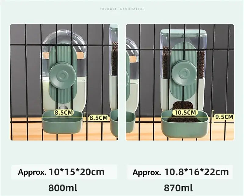 A sleek automatic pet feeder made of high-quality plastic with a sage green vertical ridged body and a transparent upper section for clear food storage.