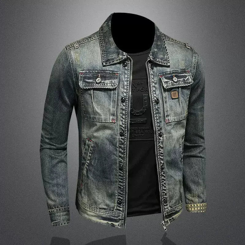 2025 new denim jacket manFashion Trench Coat Trend Jacket Men's Casual jackts men classic style denim Coat male Outwear Trendy
