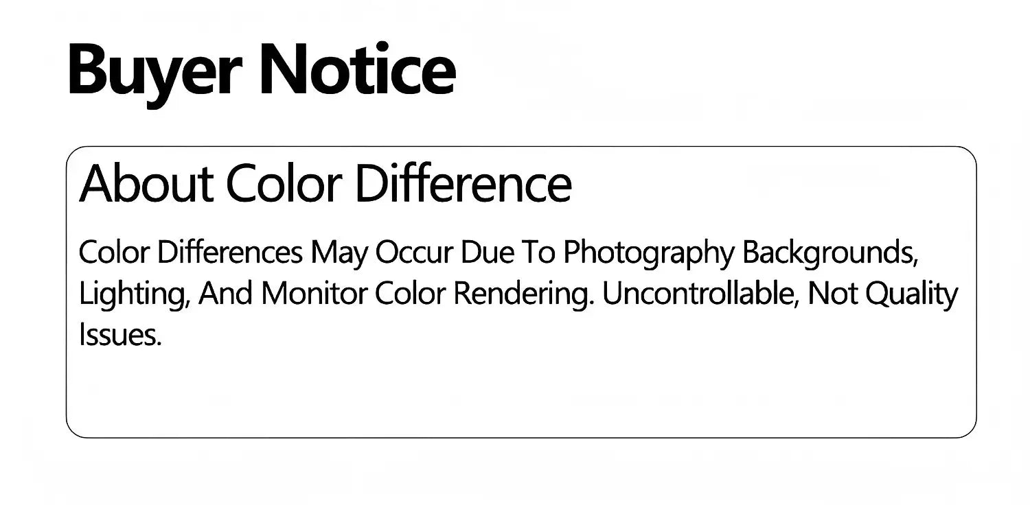 Texte noir sur fond blanc affichant un avis à l’attention de l’acheteur concernant d’éventuelles différences de couleur dans la photographie du produit pour un organisateur de cordon de pince de câble de bureau sans perçage