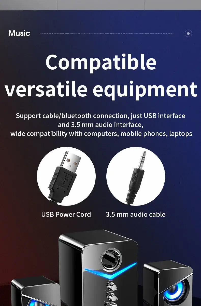 Système d’enceinte de jeu Bluetooth noir au design angulaire élégant et aux accents à DEL bleues sur le panneau avant, doté d’un caisson de basses à DEL pour des performances audio améliorées.