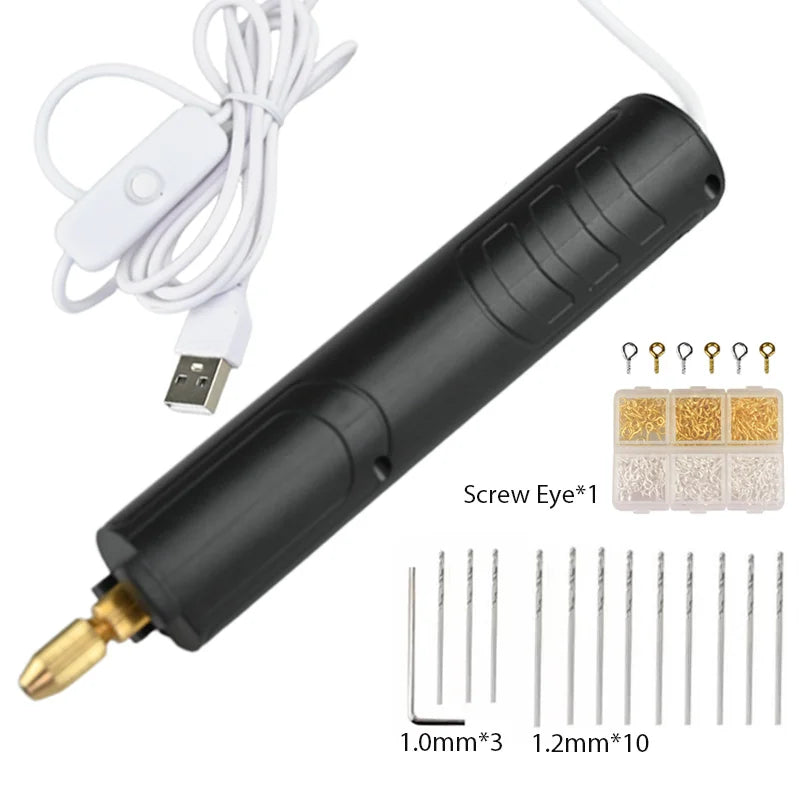 Handheld Mini Electric Drill DIY Electric USB Electric Drill Tools For Epoxy Resin Jewelry Making Wood Craft Engraving Pen Tool