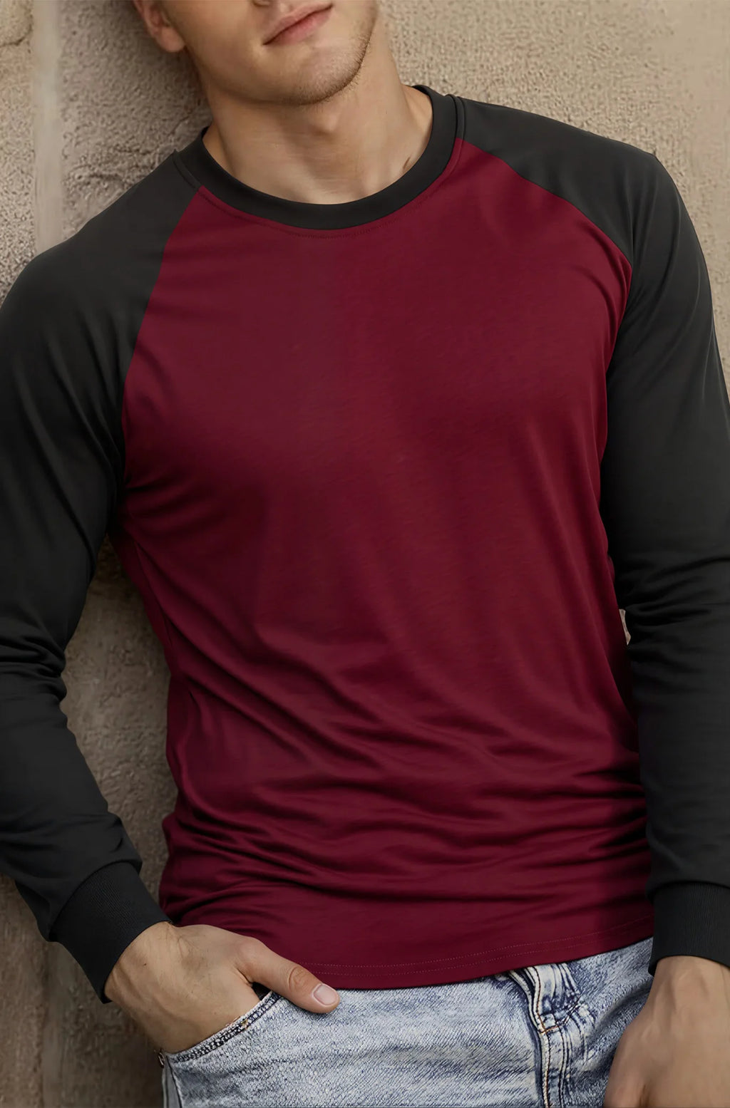 T Shirt for Men O-neck Casual Long Sleeve T-shirts Solid Color Men's Clothing Full Length Sleeve for Spring Summer Undershirts