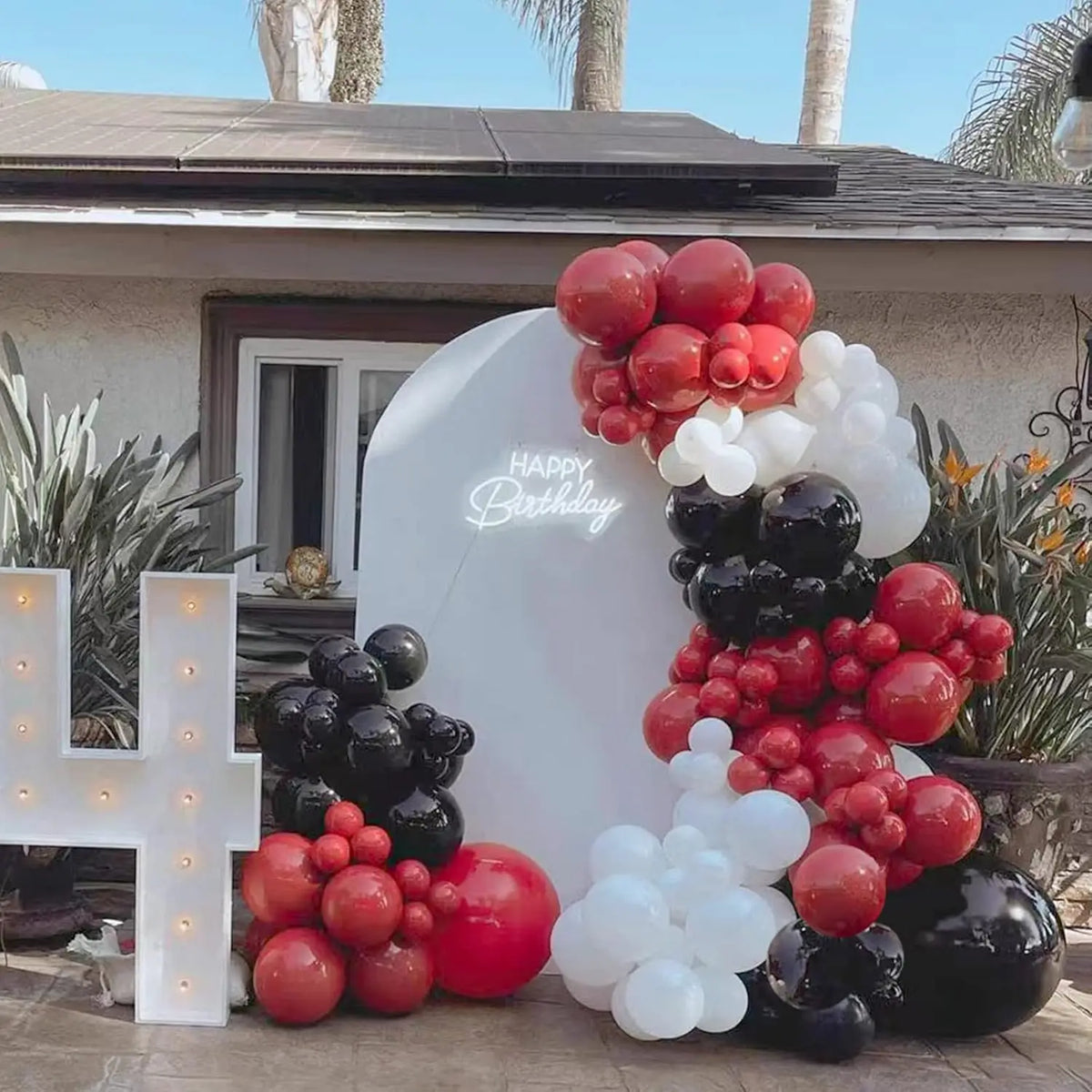 98Pcs Red White and Black Balloons Garland Arch Kit for Wedding Bridal Shower Baby Shower Birthday Graduation Party Decorations