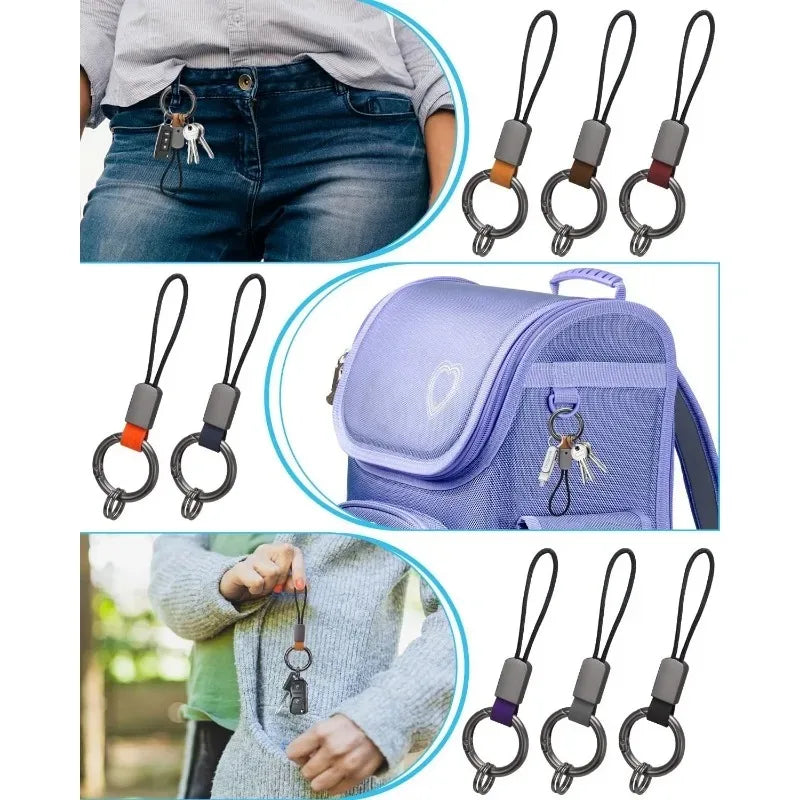 Car Keychain Light Luxury Style Key Ring Universal Key Holder Microfiber Keychain Cowhide Wax Rope Keychain for Most Car Keys