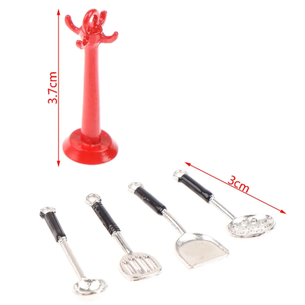 Kettle 1:12 Mini Kitchen Utensils Sets Cookware 1:12 Scale Kitchen Set Alloy Mini Mini Kitchen Cooking Kit Mini Play House