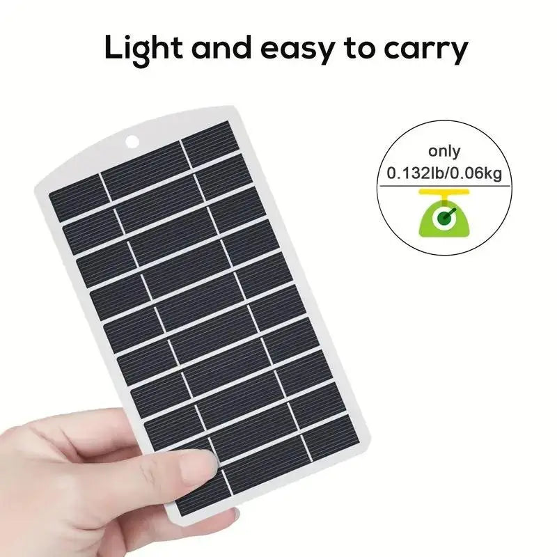 Solar Panel Charger 2W 5V USB Portable Outdoor Power Bank For Mobile Phone Camping Hiking Outdoor Emergency