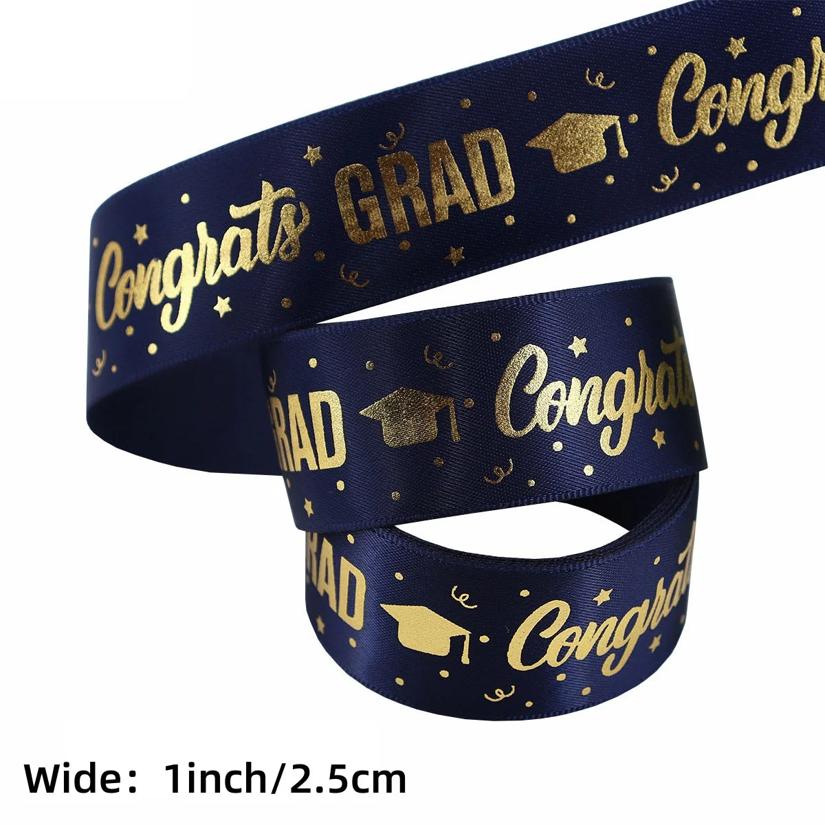 1 Roll，5 Yards Graduation Gift Packaging Ribbon,Decoration Party DlY Bow Ribbon, Graduation Ceremony  CampusParty Supplies