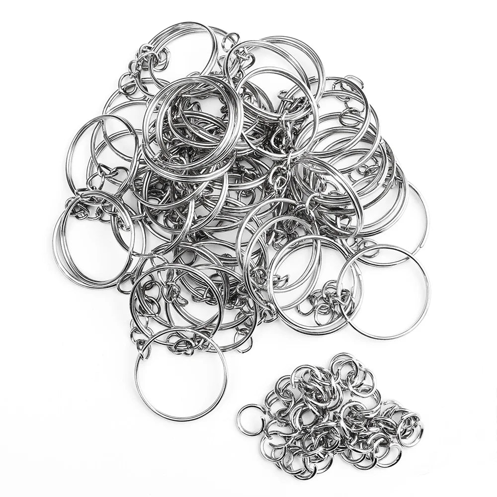 Metal Keychains with Split Rings Link Chain Key Rings Keyfob Key Pendants Holder Rings DIY Key Chains Keyring Accessories Tools