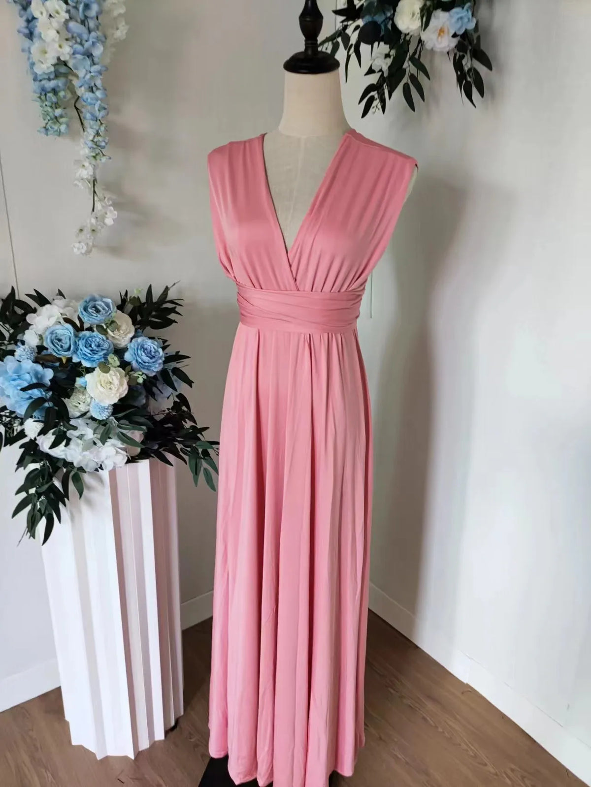 Bridesmaid Dress, Olive Green Maxi Bridesmaid Dress, Bridal Party Convertible Dress, Multiway Infinity Dress, Custom Dress