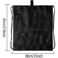 Mesh Drawstring Bag Backpack Black Mesh Bags Heavy Duty Soccer Ball Net Bag Equipment Bag For Gym Beach Swimming Gears
