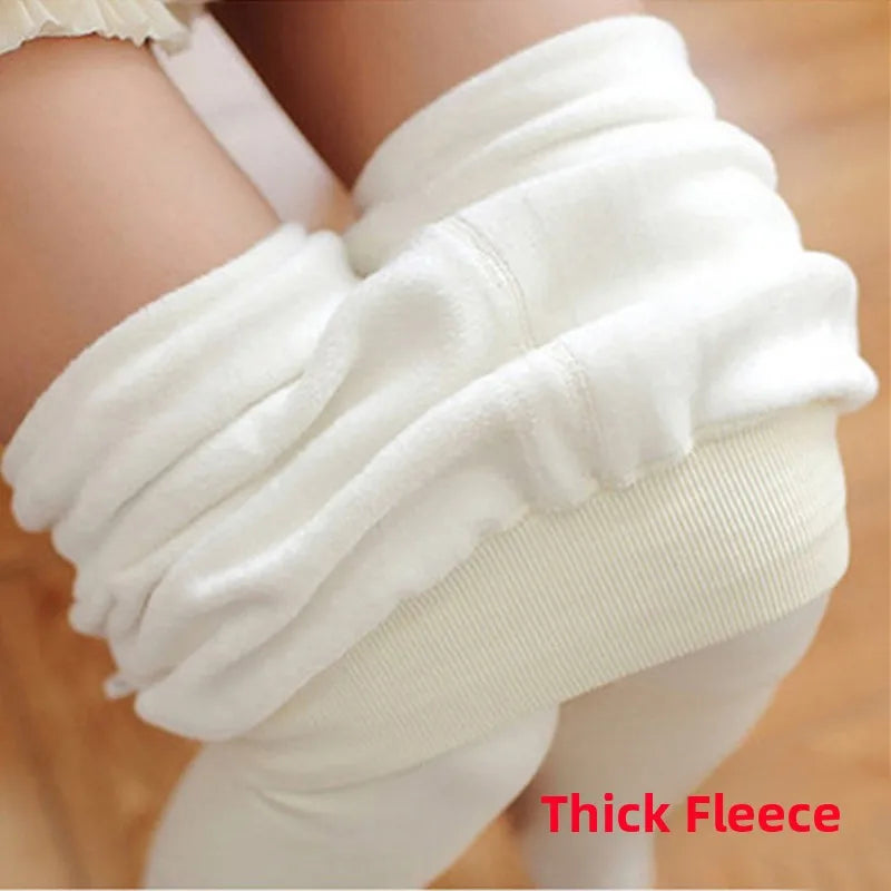White Fce Lined Sl Thiened Base Layer Pants Women's Spring Autumn Winter Long Tights Adult Warm Footwear