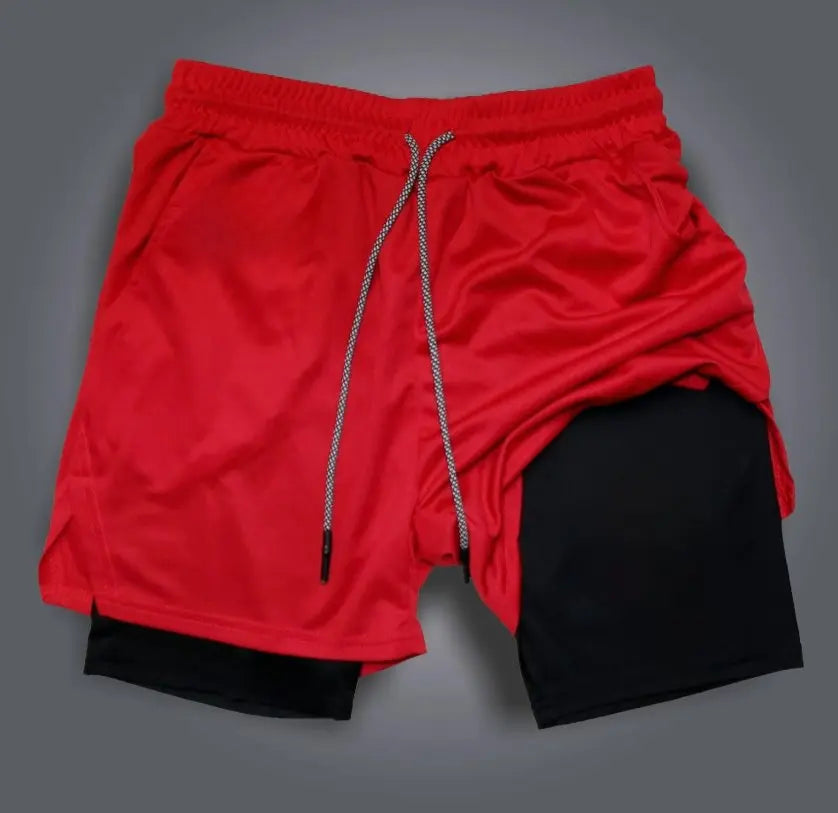 New Fashion Demon Slayer Kimetsu No Yaiba Anime Men Gym Shorts Summer Loose Sportswear Double-layer Fitness Pants Streetwear Y2k