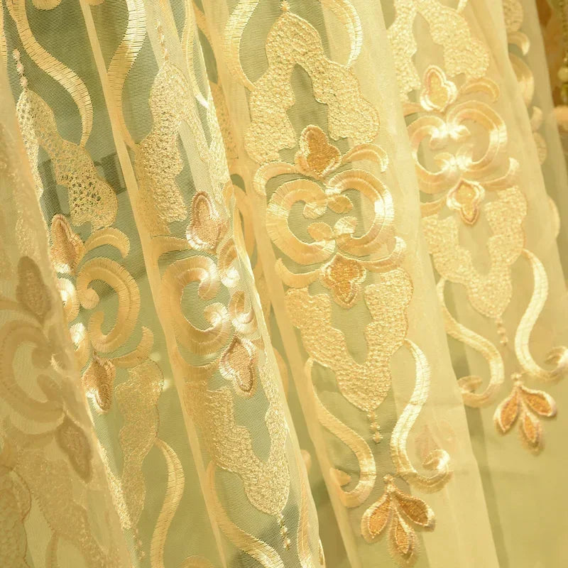 European Luxury Curtains For Living Room Bedroom Blackout Thicken Velvet Decor Custom White Tulle Solid Color Fabric Valance