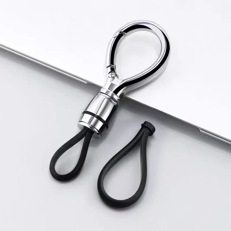 Car Keychain Pendant Metal Casual Key Chain Waist Hanging Buckle Ring Hanging Round Keychain Anti-Lost Lock Keychain