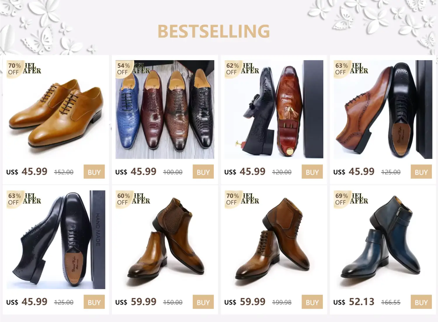 Chaussures de ville à bout brogue type derby Oxford pour homme en cuir véritable marron, avec une finition polie et un design classique.