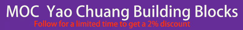 purple banner with white and orange text advertising moc yao chuang building blocks for a building block sports car model 677 parts lego compatible including printed parts