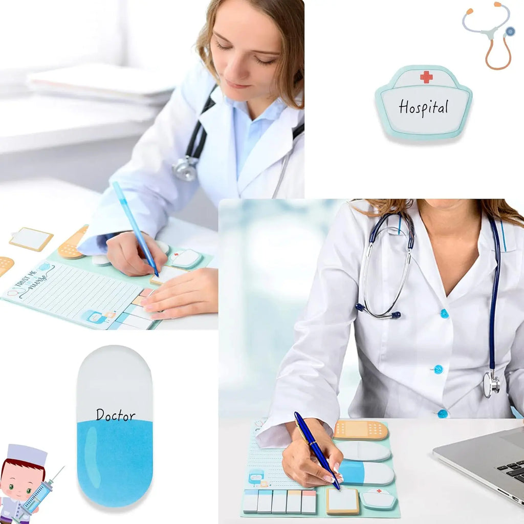 Nurse Sticky Notes Set 550 Sheets Cute Medical Supplies Self-Stick Notes Pads for Nursing  Essentials Hospital School Nurse Gift