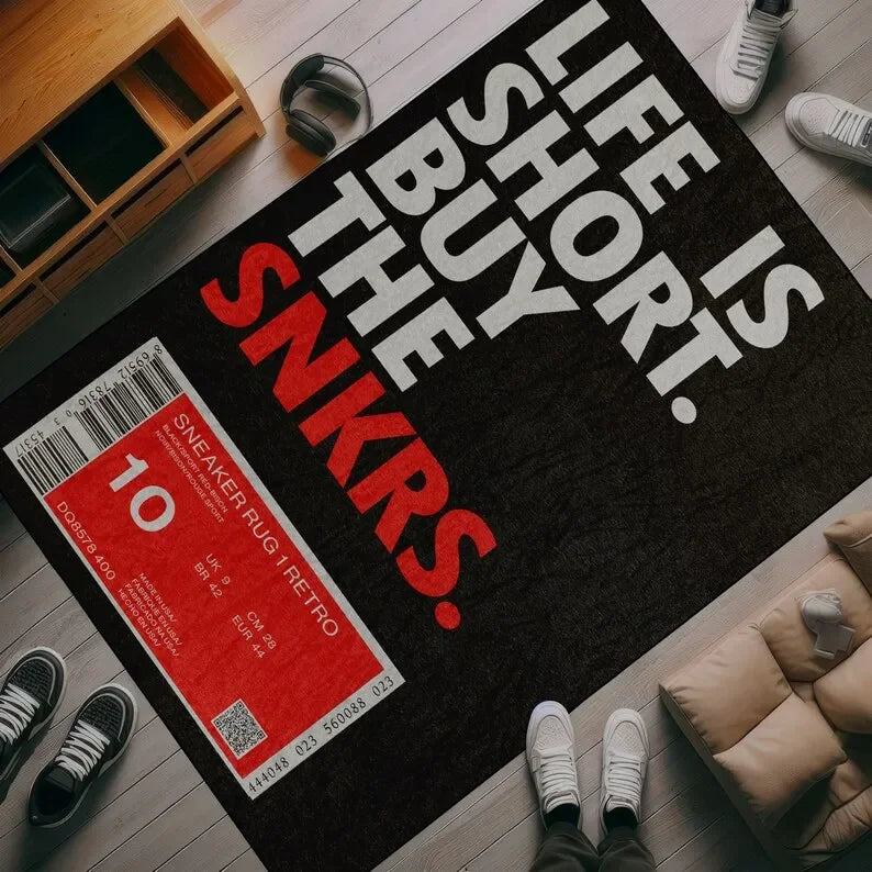 Sneaker Rug Bedroom Decor Carpets Leisure Area Carpet Sofa Soft Floor Mat Bedside Non-slip Rugs Doormat Birthday Gift for Him