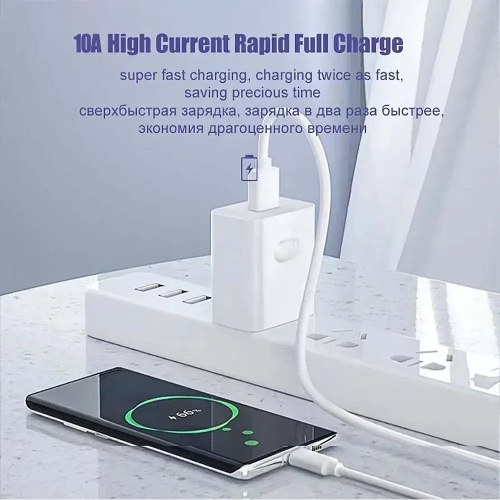 スリムな長方形デザインを採用し、USB-C 急速充電ケーブル 100w 6a 用のケーブルが一体化された、白色の 10a 高電流・急速フル充電対応 USB 壁掛け充電器です。