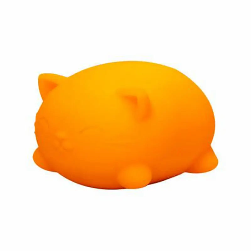 orange silicone cat-shaped sensory fidget squishy with quick rebound for stress relief and play