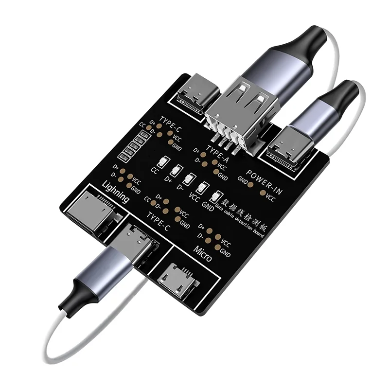 DT3 Data Cable Detection Board Type-C Micro USB C Cable Tester Short Circuit On Off Switching Diagnose Tool for iOS Android