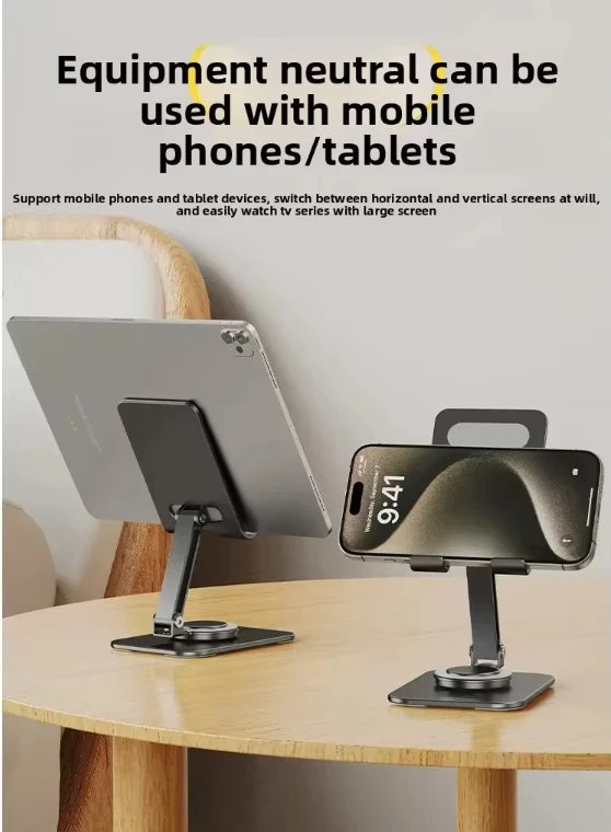 Foldable Tablet Phone Stand For iPad Pro iPhone Xiaomi Tablet Support 360°Rotatable Aluminum Stand Laptop Stand Tablet Holder