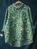 Women's Western ethnic holiday style print fashion sexy casual slim long sleeve shirt