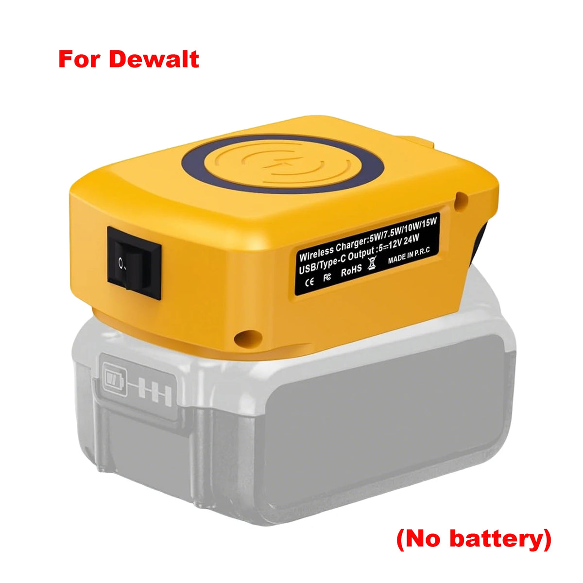NEW Wireless Phone Charger for Makita/Dewalt/Milwaukee Li-ion Battery USB Adapter with Type-C Charges Port Portable Power Bank