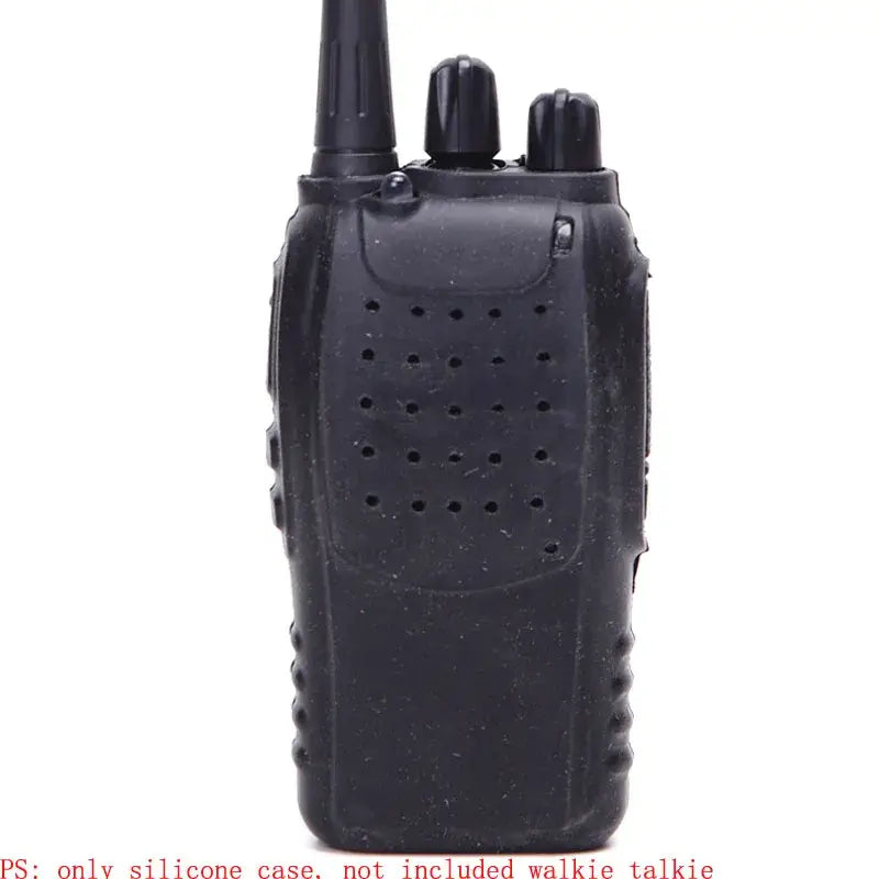 black silicone case for Baofeng BF 888s walkie talkie featuring textured grip areas and perforated ventilation holes designed for improved handling and ventilation in radio walkie talkie use.