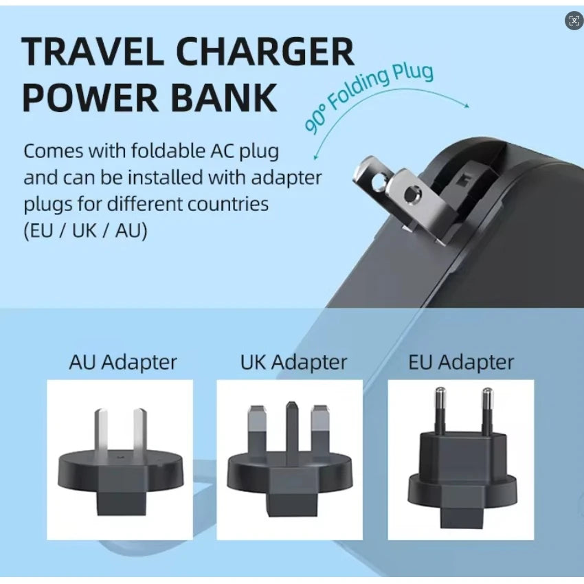 Wireless Powerbank Magnetic with Plug Cable Fast Charging Ugreen for IPhone15P External Spare Mobile Camping Qi2 3in1 Charger