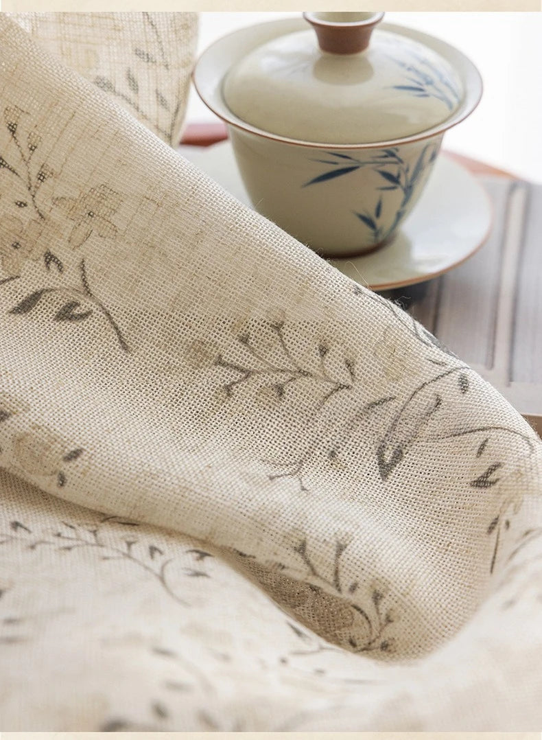 Cotton and Linen Gauze Curtains with Pastoral Style Curtains for Living Dining Room Bedroom Window Blackout Decor Custom Size