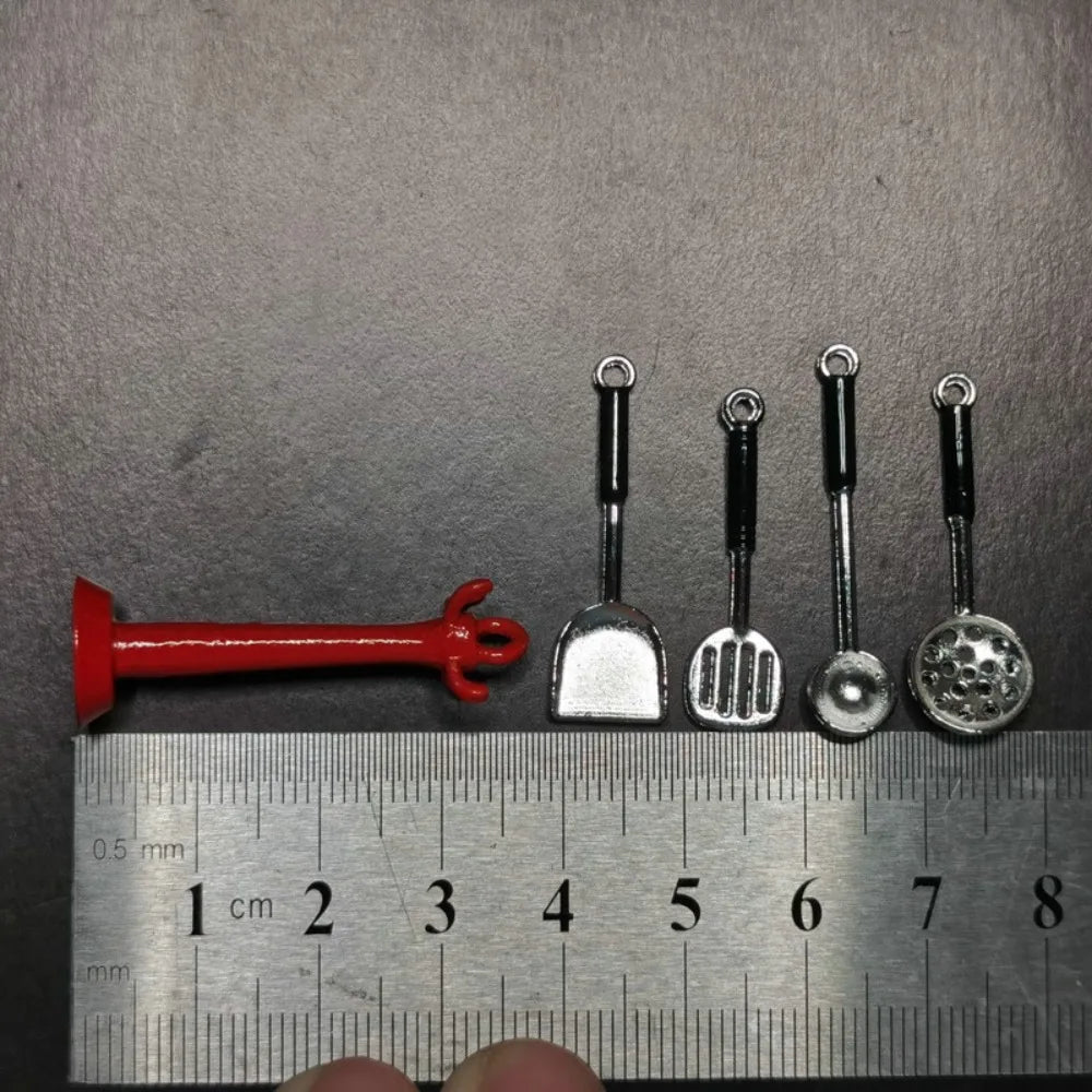 Kettle 1:12 Mini Kitchen Utensils Sets Cookware 1:12 Scale Kitchen Set Alloy Mini Mini Kitchen Cooking Kit Mini Play House