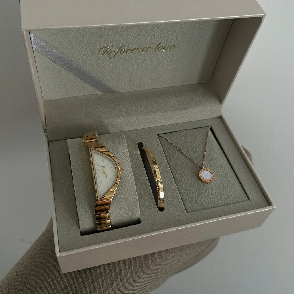 GEDI Vintage Irregular Triangle Woman Watches Fashion Luxury Waterproof Quartz Women's Wristwatch Perfect for Dress Outfits