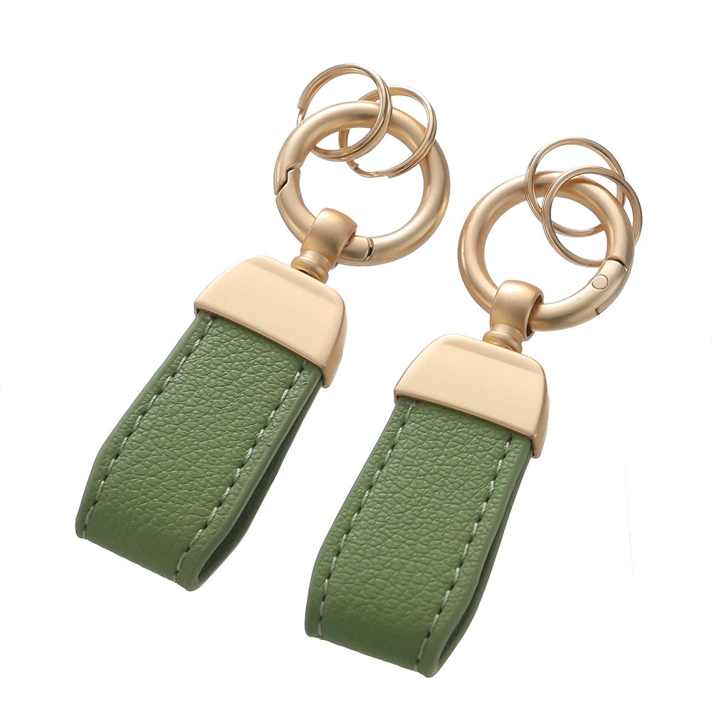 French Sheepskin Car Key Chain Women Men Delicate Leather Pendant High-end Keychain Lovely Leather Rope Key Holder Accessories