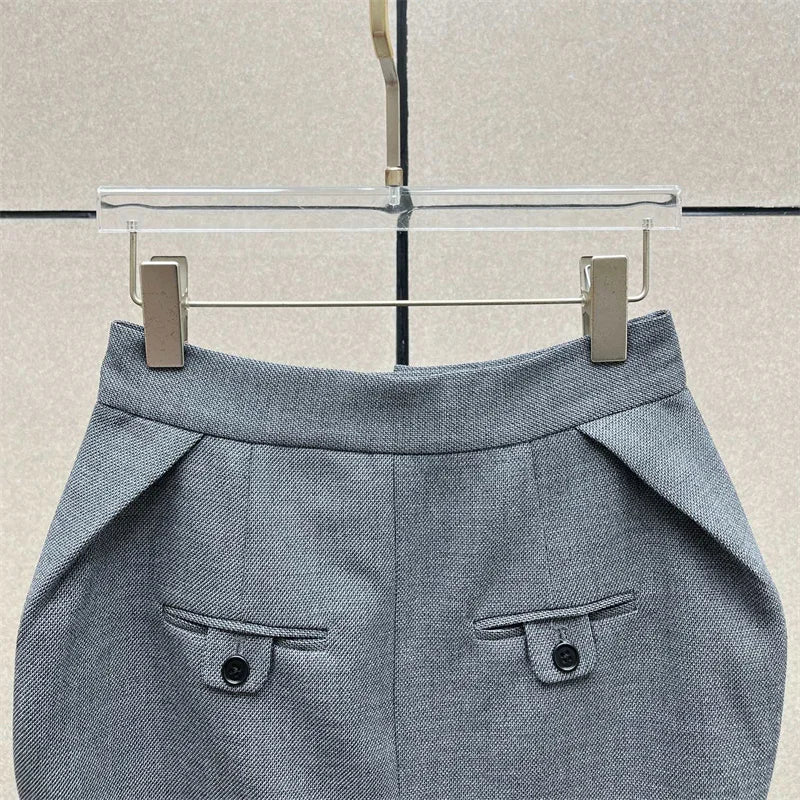 women's skirt New high waisted slim fit long skirt for autumn 2026 women's half skirt straight tube skirt y2k knee length skirt