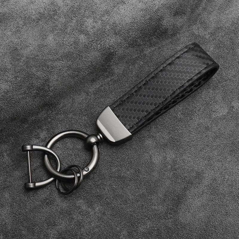 Car Key Chain Carbon Fiber Keychain Luxury Keyring Buckle Car Key Ring Men Women Business Gift Car Key Strap Accessories