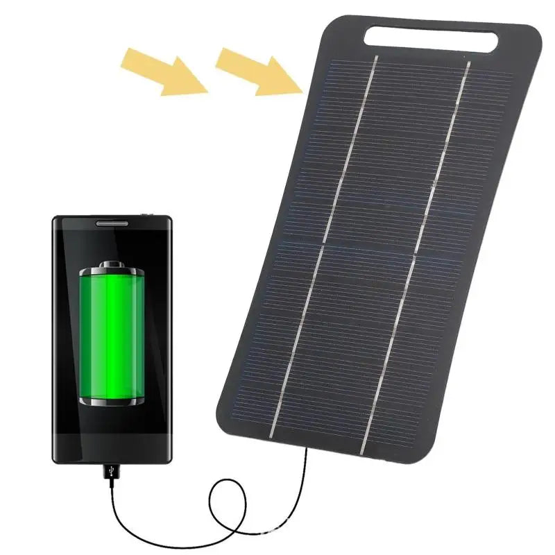 [New] 2W Solar Charger Portable W/USB-C Fast Charging For Phone Power Banks Camping Hiking Emergency Power Supply