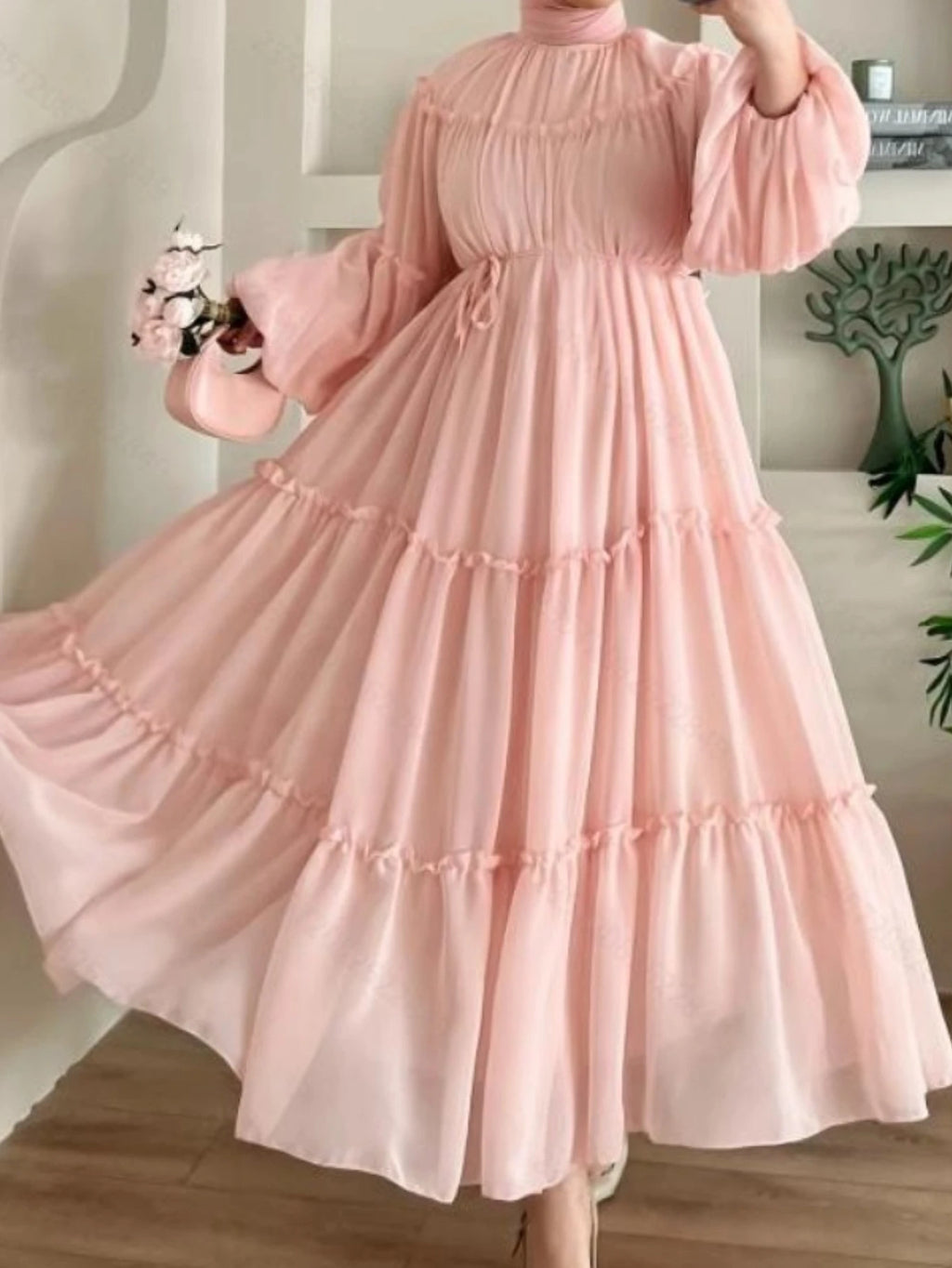 Elegant Dubai Dress Women Muslim Abaya Eid Ramadan Jalabiya Solid Party Dresses Dubai Long Robe Morocco Vestidos Largos 2025