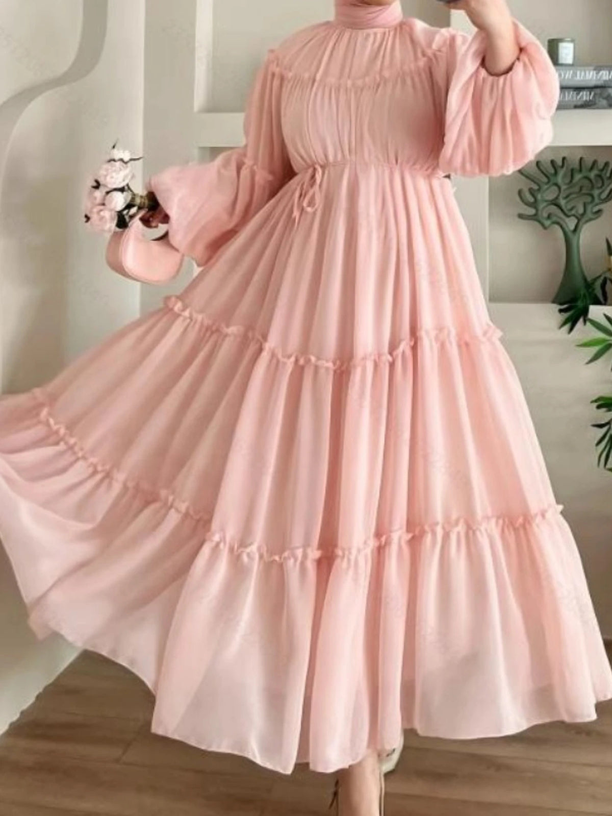Elegant Dubai Dress Women Muslim Abaya Eid Ramadan Jalabiya Solid Party Dresses Dubai Long Robe Morocco Vestidos Largos 2025