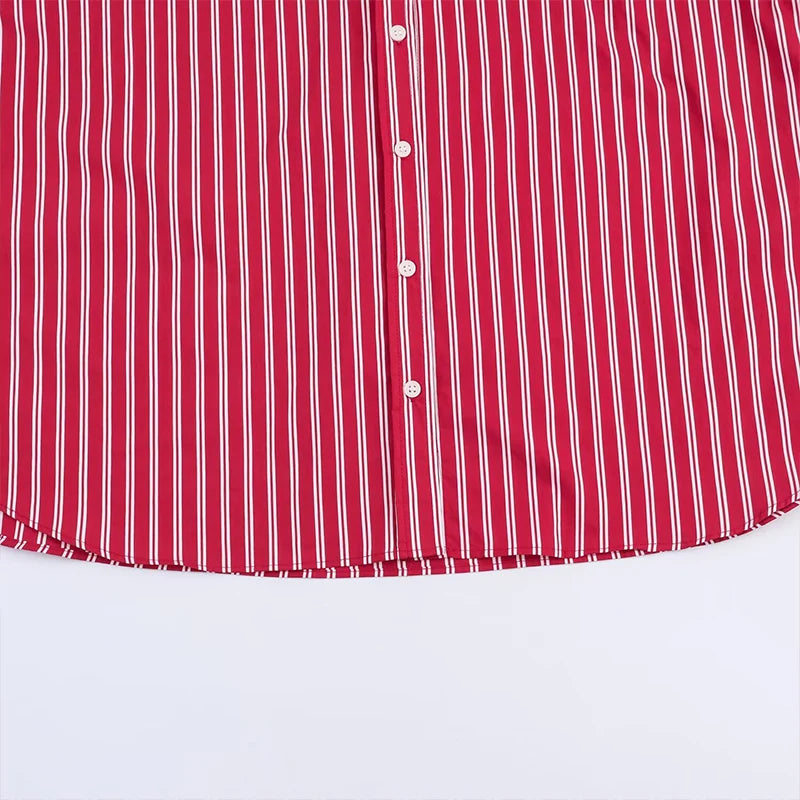 2025 Woman Blouses Stripe Shirts for Women Spring Autumn Long Sleeve Shirt Women Loose Casual Tops Button Up Shirts