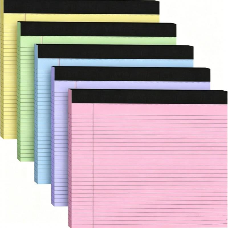 pastel-colored a5 lined notepads with black magnetic backs designed for note taking and organization