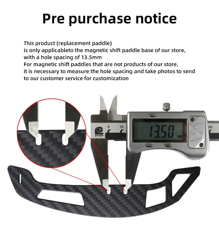 Reemplazo de paletas de cambio magnéticas de fibra de carbono negra para el Audi R8, con separación de orificios de 13,5 mm y recortes precisos para un ajuste seguro