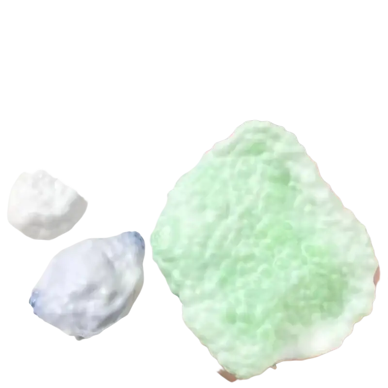 A soft mint green cloud-shaped snow skin sea salt squishy toy with a textured surface viewed from the front