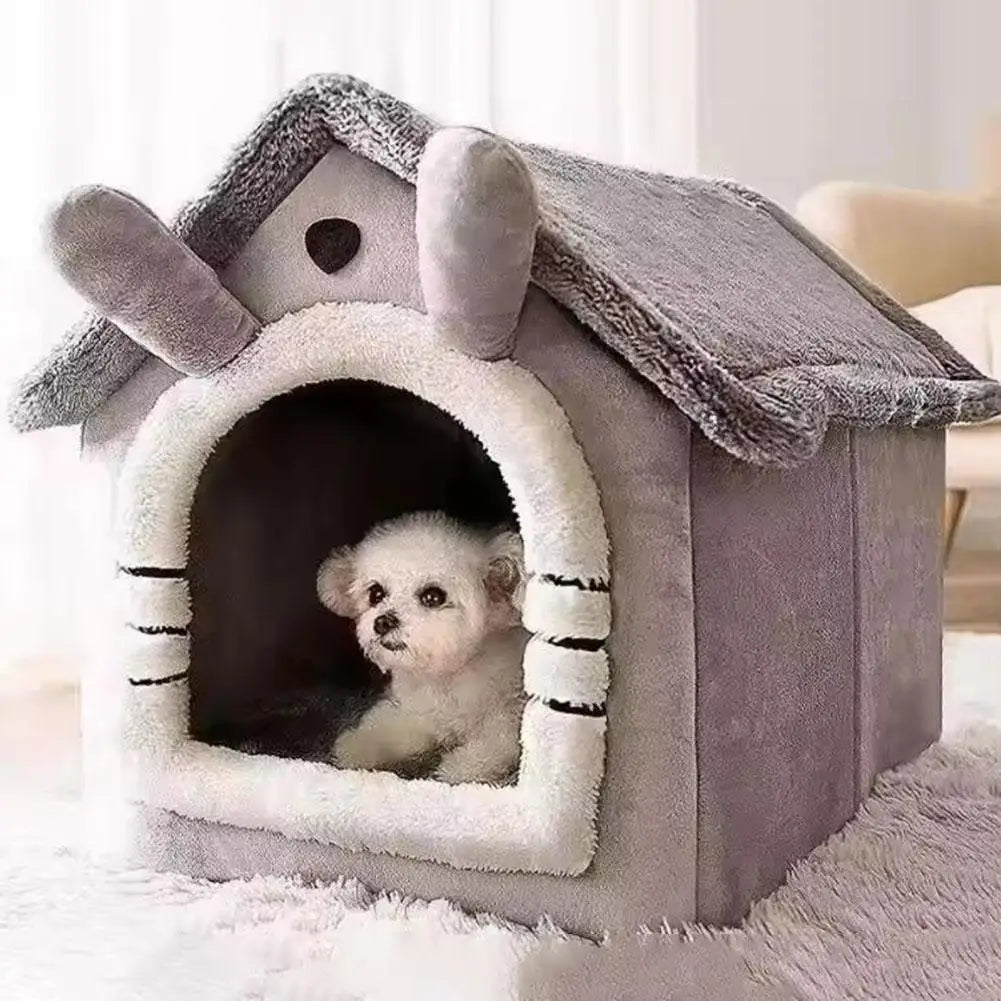 Foldable Pet House Removable Washable Durable Cat House Puppy Sofa Pet Bed House For Extra Small Dogs And Cats Winter Warm Mat