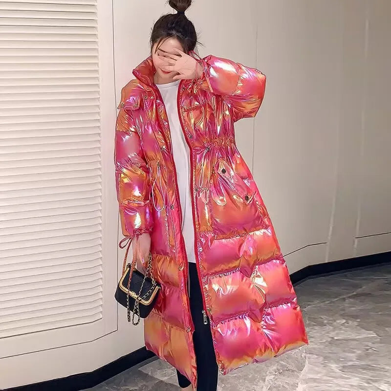 Fashion Women Winter Waterproof Long Parkas Cotton Padded Jacket Hooded Thick Warm Snow Coat Oversized Outerwear Female