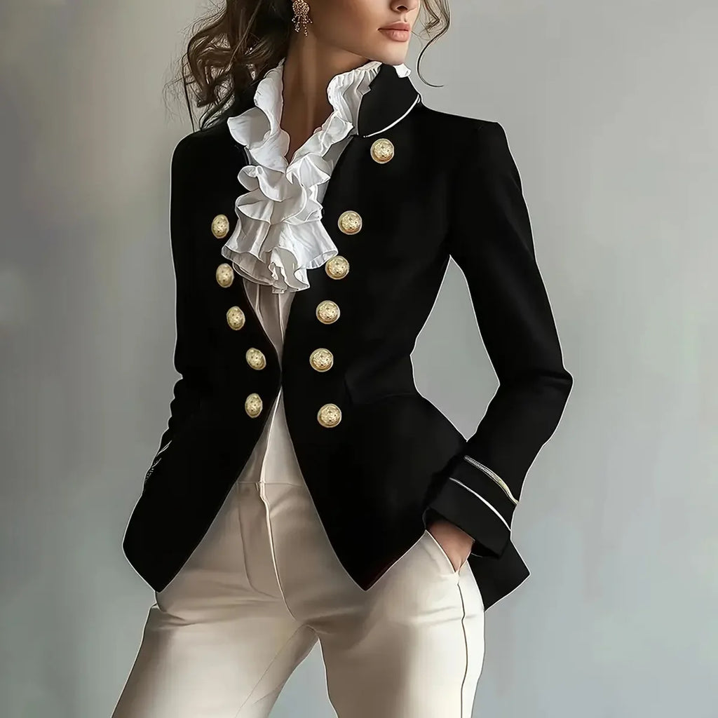 Blazers Coat Women Suits Coats Stand Collar Jackets Y2k Streetwear Work Slim Fit Tight Waist Elegant Jacket 2025 Autumn Winter