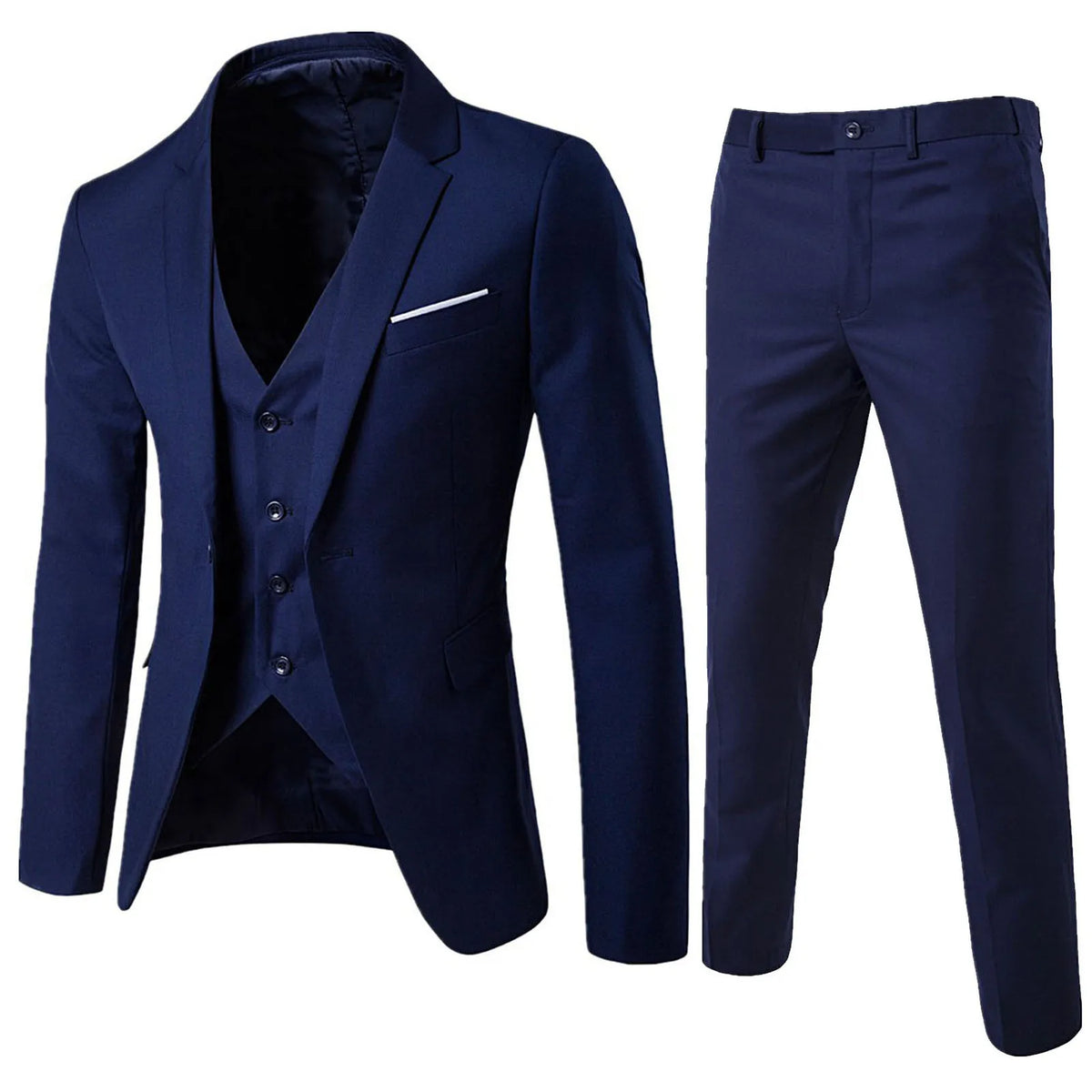 Men Blazers 3Pieces Sets Wedding Formal Elegant Business Luxury Full Vest Pants Coats Classic Jackets Suit Coat Blazers Trousers